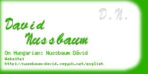 david nussbaum business card
